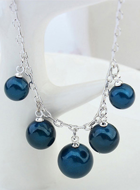 漂亮黑白色生日礼物珍珠项链