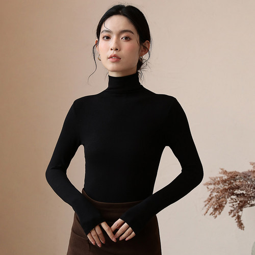 2023新款莫代尔高领长袖打底衫女