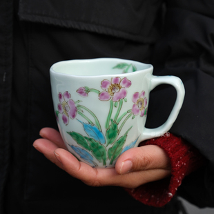 日本进口蓝水工坊作家器手绘茶壶蓝水手握杯马克杯蓝水米饭碗餐具