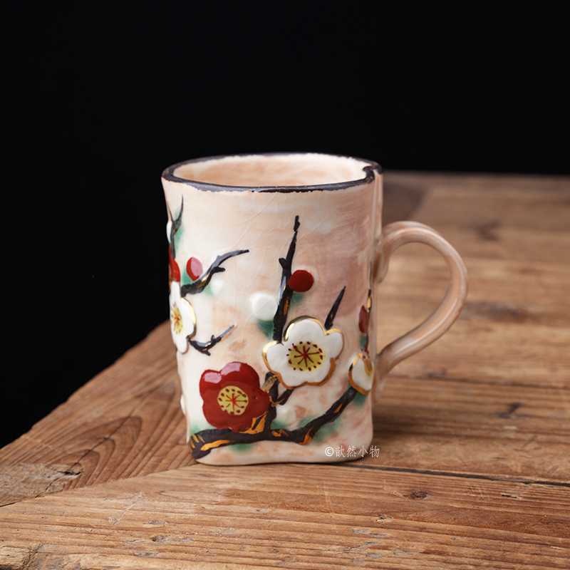 日本进口清水烧喜信手作咖啡杯