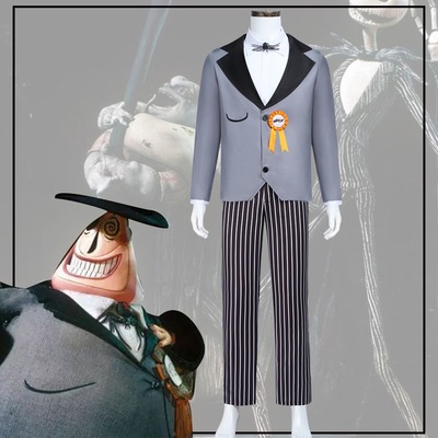 新款圣诞夜惊魂cos服 骷髅杰克cosplay万圣节cos服市长制服含帽子