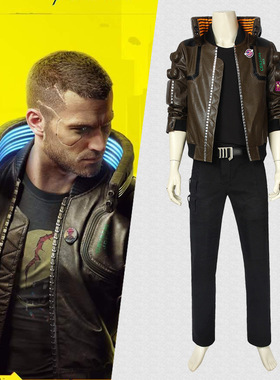 赛博朋克2077主人公 Vcos服男朋克套装赛博朋克cosplay游戏同款