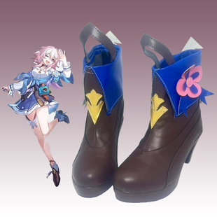cosplay鞋子 崩坏3星穹铁道三月七cos鞋二次元万用高跟鞋靴漫展鞋