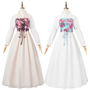 文艺复兴时期连衣裙女式中世纪服装维多利亚时代海盗裙仙女女巫