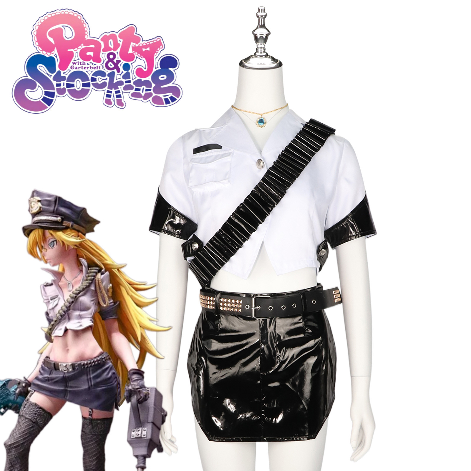 吊带袜天使cos服 潘迪史朵巾警官制服 cosplay女装动漫装扮服