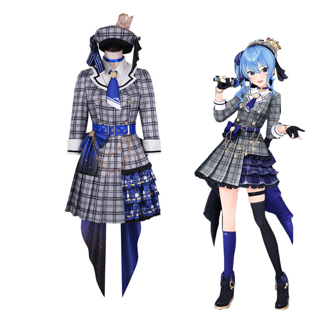 虚拟偶像Hololi星街彗星cosplay格子打歌服cos裙vevtuber二次元