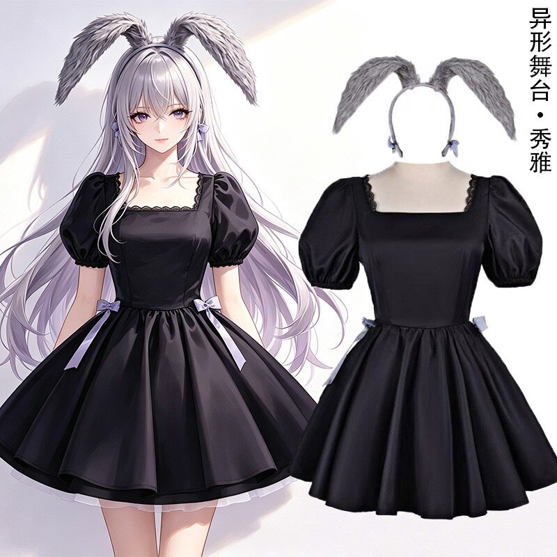 异形舞台秀雅cos服 泡泡袖连衣裙 二次元 cosplay 兔子装全套漫展图片