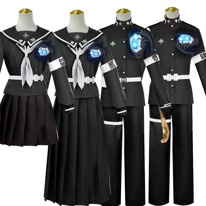 游戏cos 雫原比留子 黑色4人组男女款制服长裙套装cosplay服装