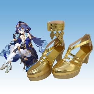 原神莱依拉cos鞋子cosplay鞋动漫展二次元来图设计演出鞋高跟凉鞋