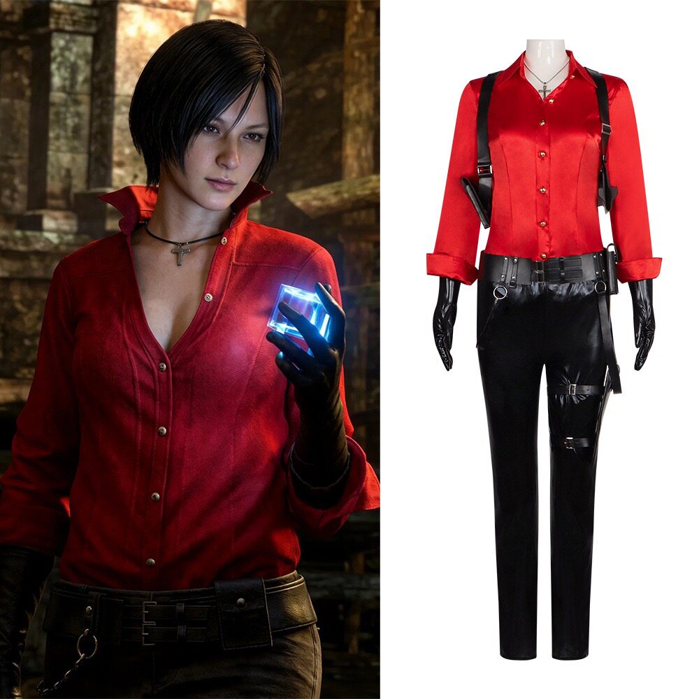 生化危机cos服艾达王红色衬衫套装游戏同款cosplay角色扮演服装图片