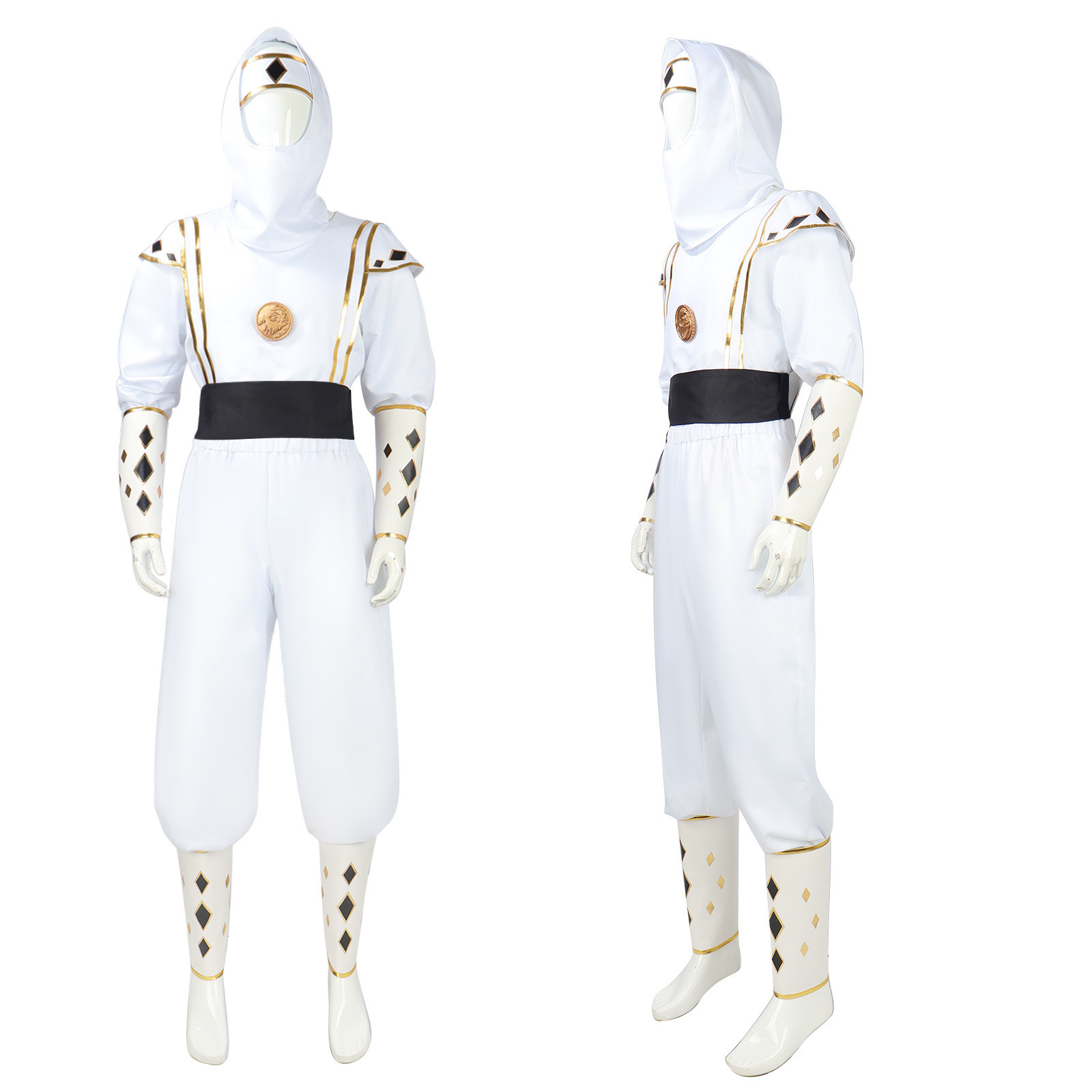 万圣节白色忍者cosplay服恐龙战队白色忍者汤米奥利弗cos服