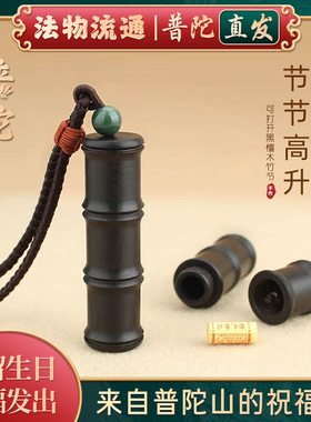 【普陀山官方】黑檀木吊坠项链