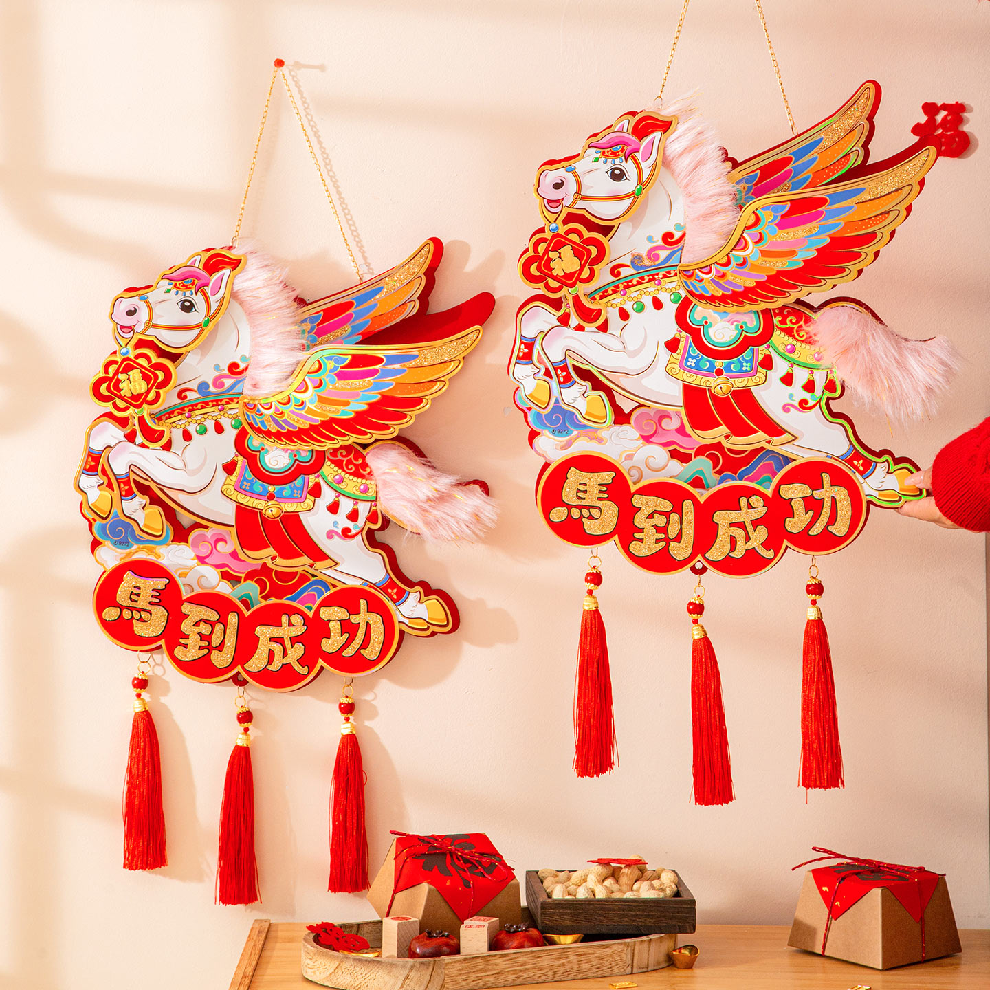 2026马年机械飞马春节装饰挂件