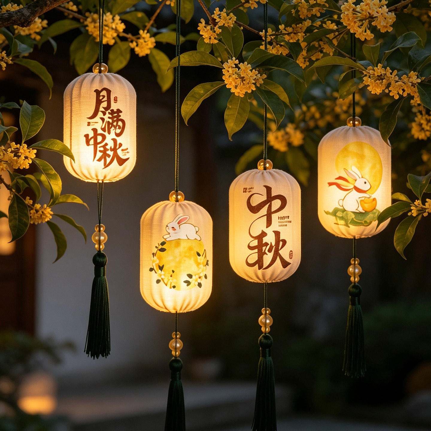 2026新款中秋节灯笼挂饰绿植挂件图片