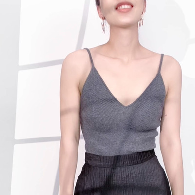 100%美丽诺羊毛工字背心女吊带内搭2025 秋季