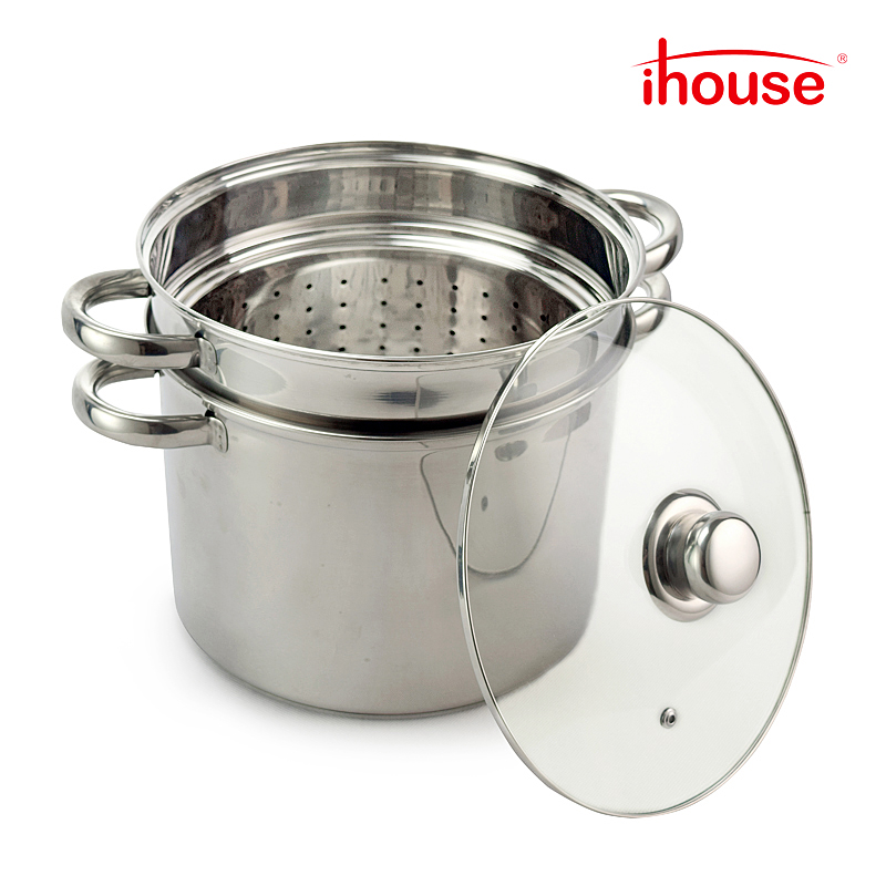 宿舍出租屋公寓不锈钢二层2层双层加厚底汤锅具蒸格汤锅蒸笼火锅