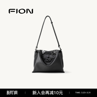 Fion 菲安妮迪士尼米奇真皮托特包休闲大容量高级单肩斜挎包包女