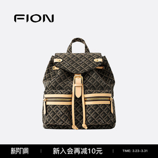 Fion 旅游轻便设计感小众旅行包包 菲安妮老花双肩背包女新款