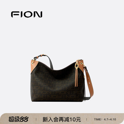 Fion/菲安妮莫相离老花托特包通勤大容量hobo包女单肩斜跨包包
