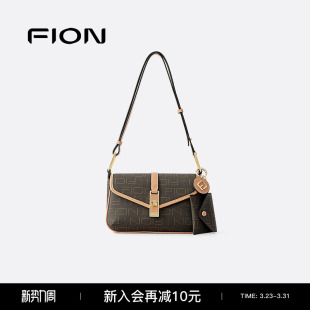 子母包通勤单肩斜挎包腋下小包包 女士新款 Fion 菲安妮老花小方包