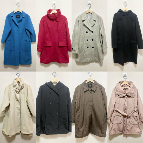 天天古着秋冬棉服vintage日本羊毛女士大衣外套中长款上衣DY02h