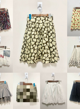天天古着蛋糕裙半身裙vintage日本古着夏印花奈奈风y2k蓬蓬裙D1k