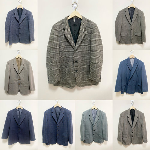 天天古着西装vintage日本短款西服外套纯色秋冬羊毛西服X01f