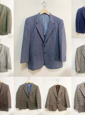 天天古着西装vintage日本短款西服外套纯色秋冬羊毛西服X01f