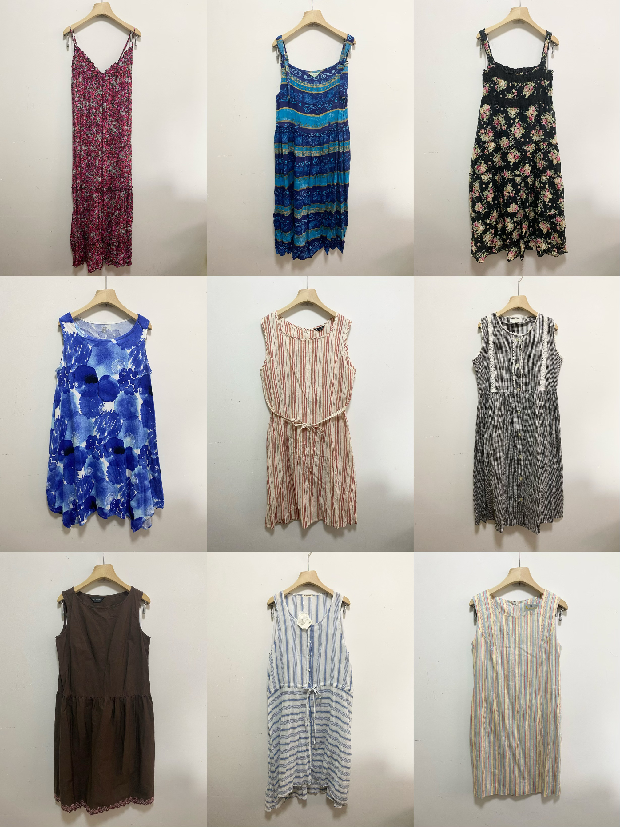 天天古着吊带碎花连衣裙vintage日本长款少女可爱吊带裙L95z