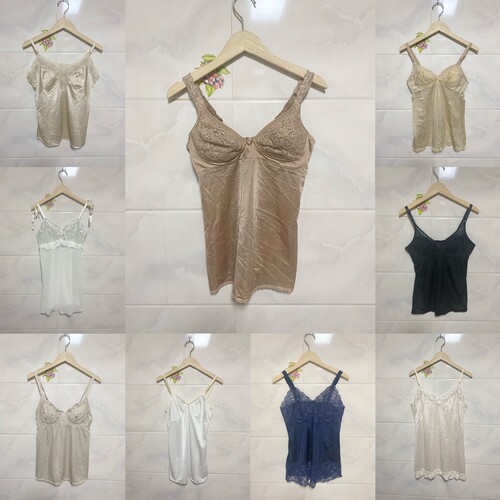 天天古着吊带背心vintage复古性感蕾丝纯色打底衫内搭上衣