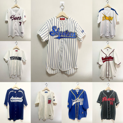 天天古着棒球服vintage日本古着夏季短袖T恤宽松休闲百搭上衣S06h