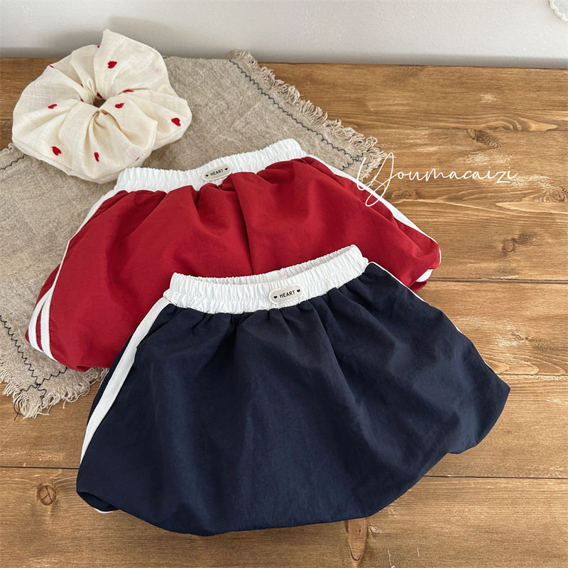 2025夏季新品儿童韩版撞色南瓜半身裙女童宝宝短款贴标花苞裙子潮