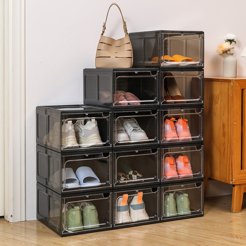 磁吸硬塑料透明抽屉式鞋盒装AJ鞋子收纳盒加厚省空间鞋架侧开鞋柜,收纳整理,鞋盒,淘宝优惠券,粉丝福利购,淘宝优惠卷