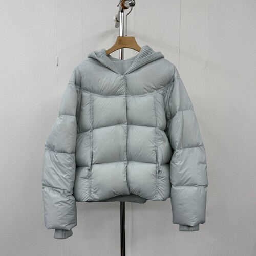 泡芙新款连帽拼接针织短款显瘦百搭秋冬时尚韩休闲云朵保暖羽绒服