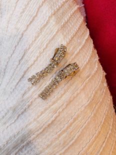 vintage莱茵石耳夹