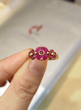 中古珠宝系列18k金红宝石戒指