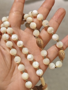 中古Vintage贝母珠项链