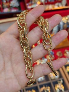 中古vintage镀厚金高级感麻花手链