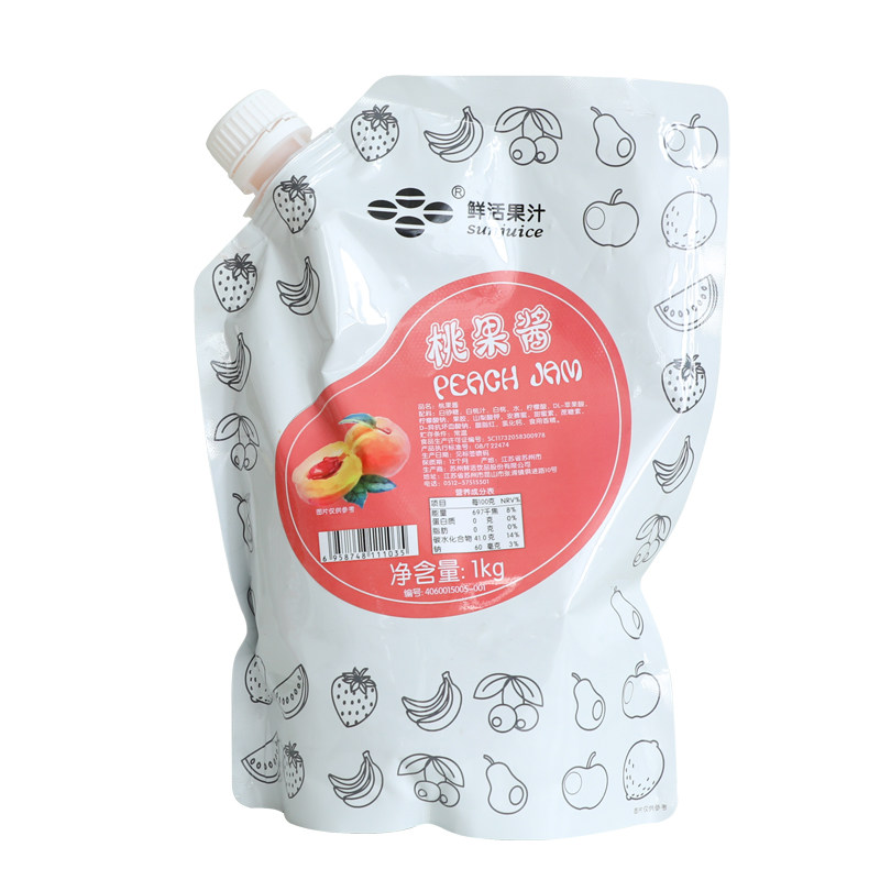 水蜜桃果昔1KG芝芝桃桃浓缩水蜜桃果汁果酱奶茶原料