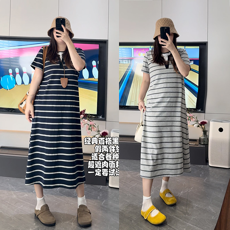 孕妇装孕妇夏装新款短袖时尚款宽连衣裙