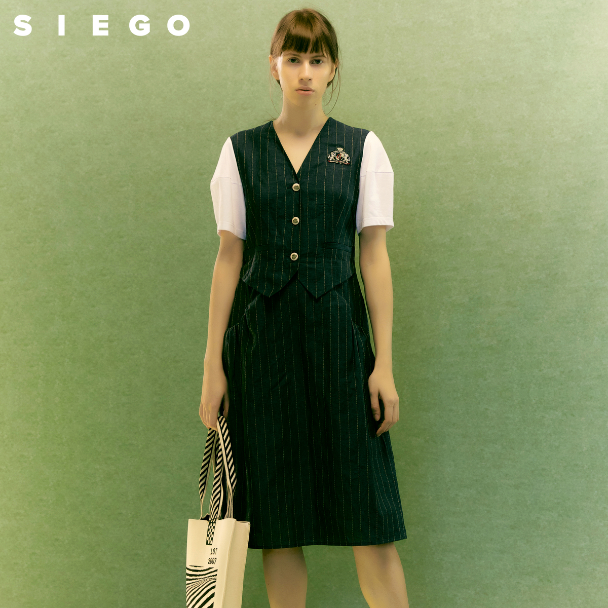 Siego西蔻复古学院风蓝