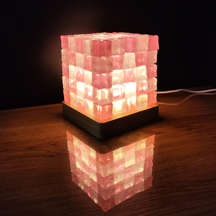 创意礼品 冰立方氛围灯 粉色马赛克冰灯 笔筒小夜灯 手工生日礼物