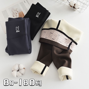 亲子母女装女童加绒鲨鱼裤新款冬季时尚新款加厚儿童芭比打底裤子