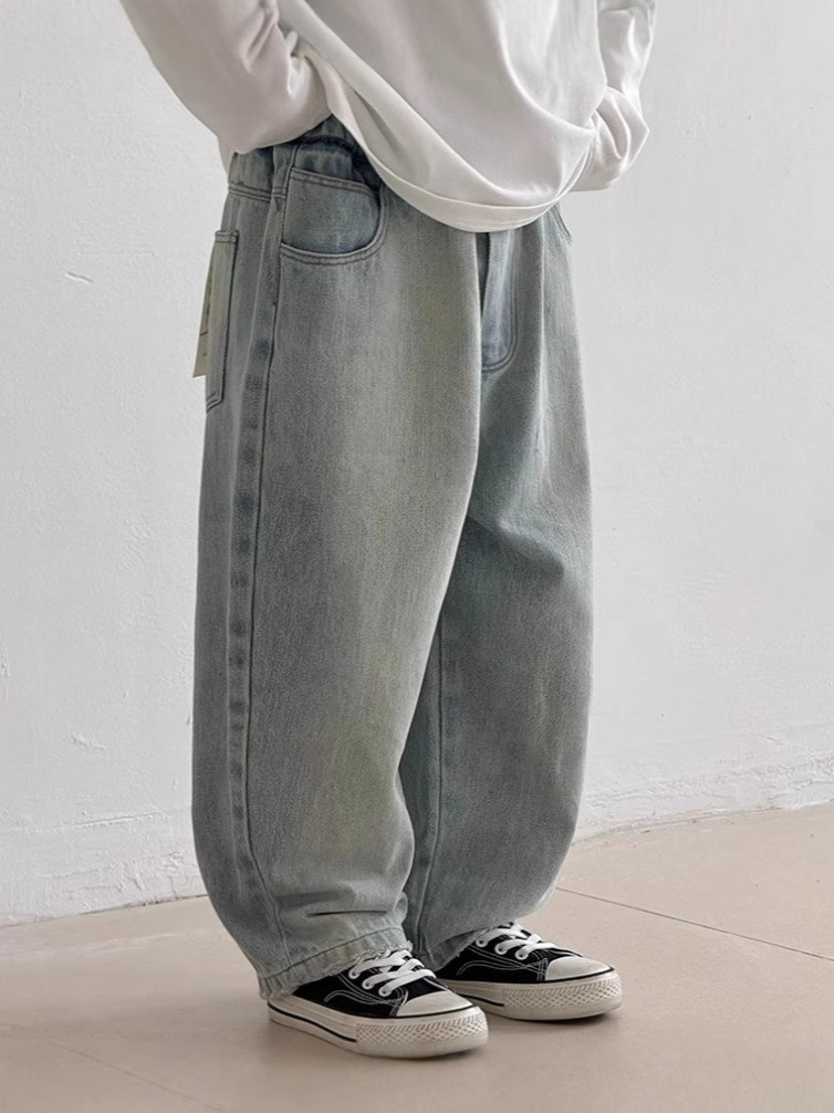 男童印花牛仔裤2025新款春秋男孩中大童潮酷哈伦裤宽松洋气长裤子,童装/婴儿装/亲子装,儿童牛仔裤,淘宝优惠券,粉丝福利购,淘宝优惠卷