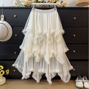 亲子母女装女童网纱半身长裙2026春夏新款洋气小女孩蛋糕裙公主裙