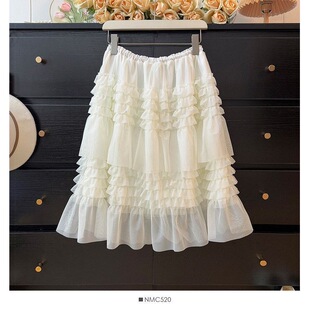 亲子母女装女童网纱半身裙2026春季新款洋气小女孩蛋糕裙公主裙