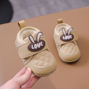 冬款加绒0一1岁男女宝宝棉鞋6-18个月软底软面婴儿冬鞋保暖学步鞋