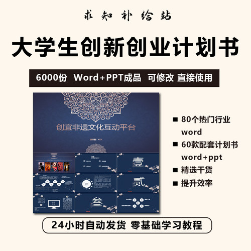 大学生创新创业计划书word+ppt成品范文syb三创大赛商业规划书