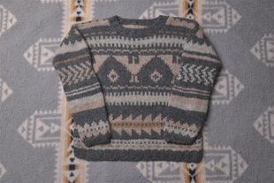 印第安navajo风格 美式 雷鸟复古雪柄孤品套头纯羊毛衣hatt2797 包邮