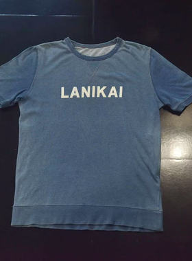 vintage古着日单n.a复古美式蓝染indigo洗水造旧短袖T恤 jac2010